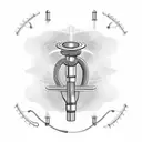 A stethoscope transforming into a flight path tattoo design idea