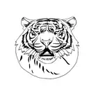 Tiger with words one two three tattoo design idea