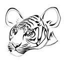 Tiger with words one two three tattoo design idea
