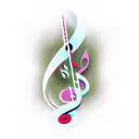 Musical notes intertwined with DIY tools tattoo design idea