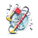 Musical notes intertwined with DIY tools tattoo design idea