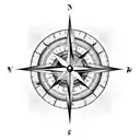 Compass Clock face Roman numerals Lightning, Map, Cross, Waves, Mental health tattoo design idea