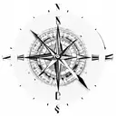 Compass Clock face Roman numerals Lightning, Map, Cross, Waves, Mental health tattoo design idea
