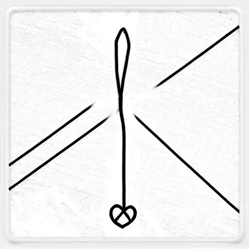 red string with letters LJ tattoo design idea