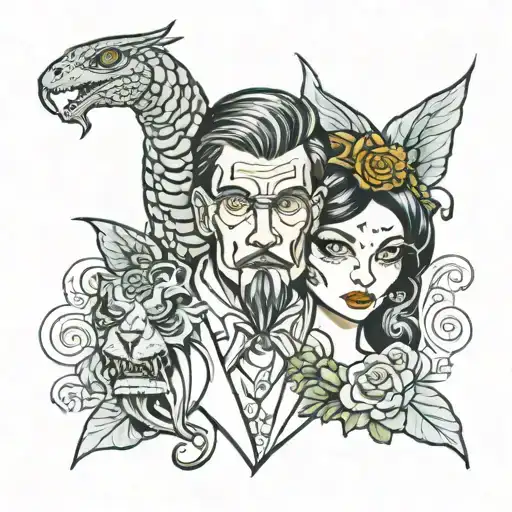  quite a hard life at that time, entering into a second marriage with a wife who turned out to be an illegitimate child, tattoo design idea