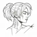 cyberpunk bisexual anime tattoo design idea