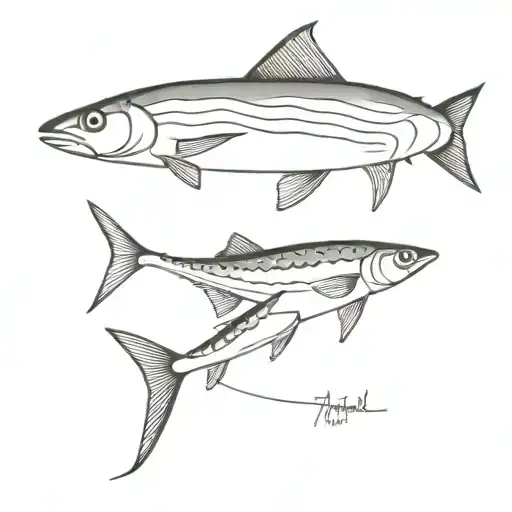 mackerel tattoo design idea