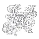 slightly awkward, kinda weird lettering tattoo tattoo design idea