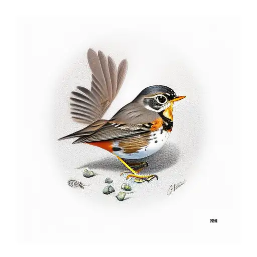 female american robin 10.11.67 tattoo design idea