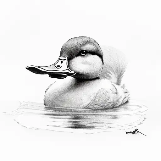 duck smoking marihuana tattoo design idea