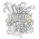 daughters name written tattoo design idea