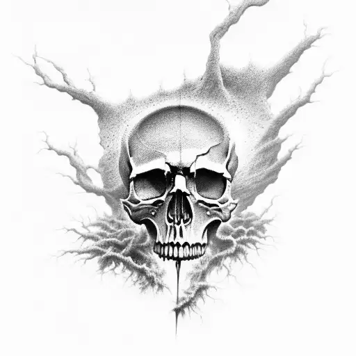 skull Beksinski  tattoo design idea