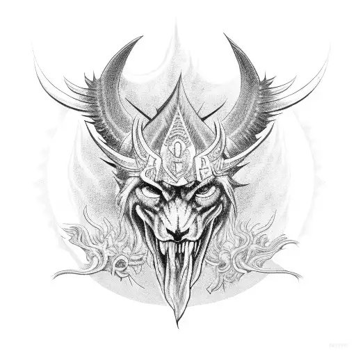 San Judas made of the elements tattoo design idea