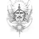 San Judas through nature tattoo design idea