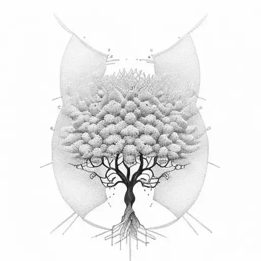 dna tree illustration tattoo design idea