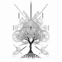 dna tree illustration tattoo design idea