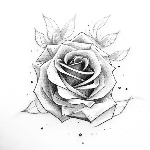 burning rose tattoo design idea