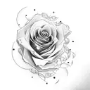 burning rose tattoo design idea
