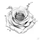 burning rose tattoo design idea