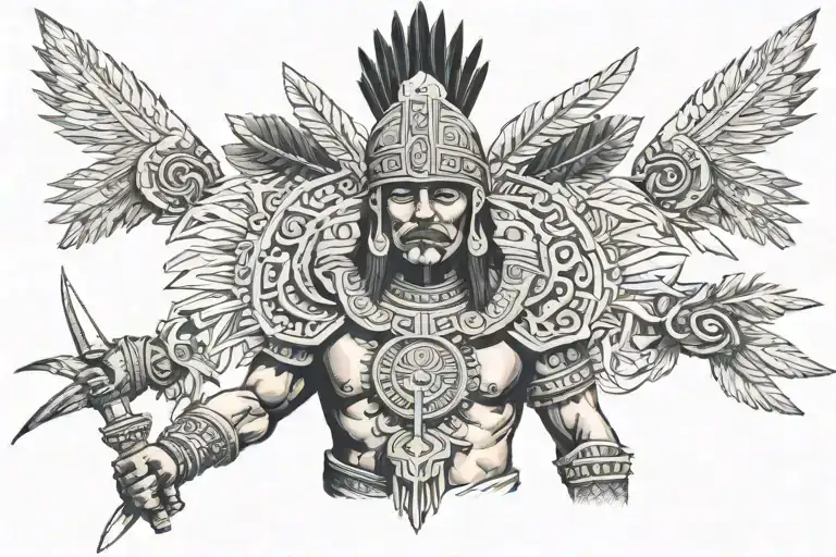 Aztec Warrior  tattoo design idea