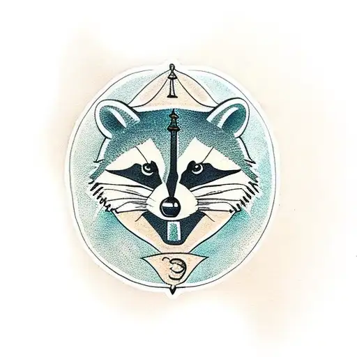racoon matching  tattoo design idea