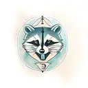 racoon matching  tattoo design idea