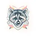 racoon matching  tattoo design idea