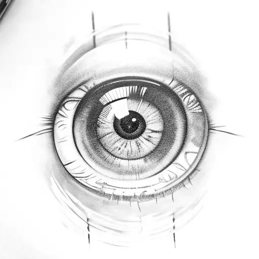 An eye made up of car parts tattoo design idea