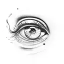 An eye made up of car parts tattoo design idea