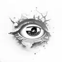 An eye made up of car parts tattoo design idea