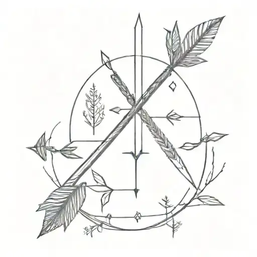 quiver of arrows siblings tattoo design idea