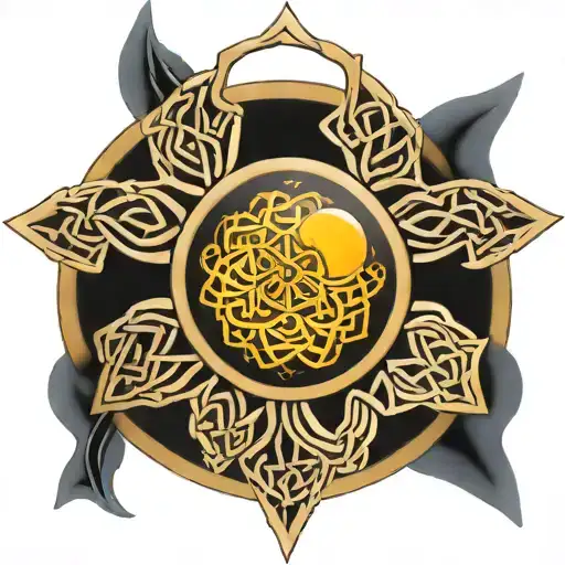 celtic knot motherhood sun snowflake tattoo design idea