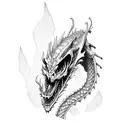 a dragon skeleton around the neck tattoo design idea