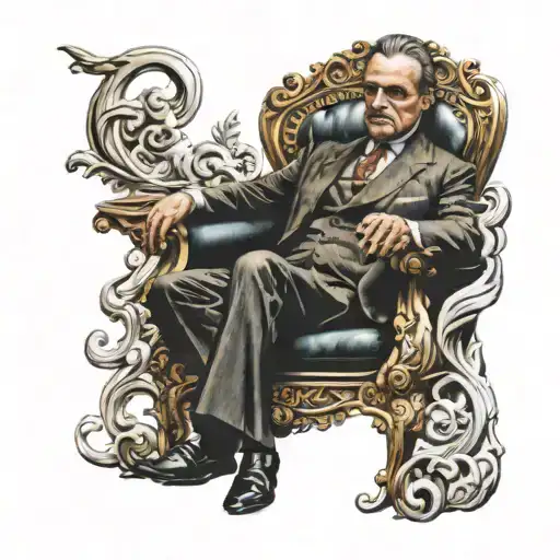 scene from godfather chair tattoo design idea