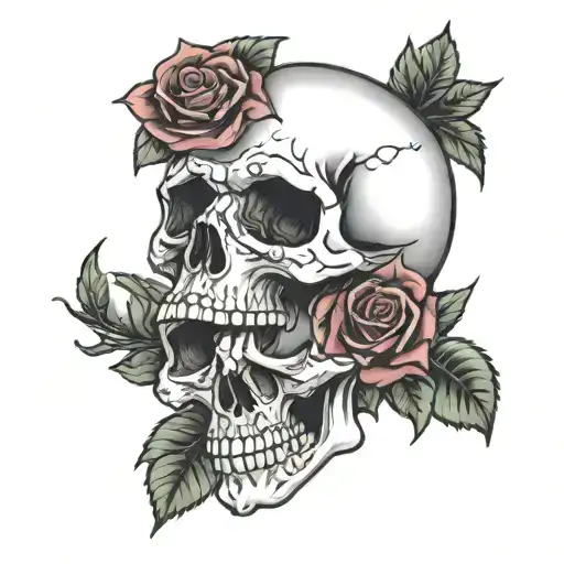 Grateful Dead Skull And roses tattoo design idea
