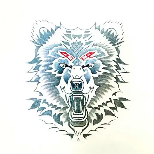angry Siberian bear tattoo design idea
