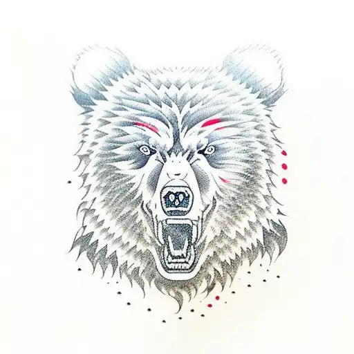 angry Siberian bear tattoo design idea