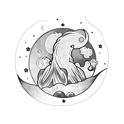 peace , moon , bright  tattoo design idea