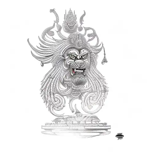 narasimha tattoo design idea