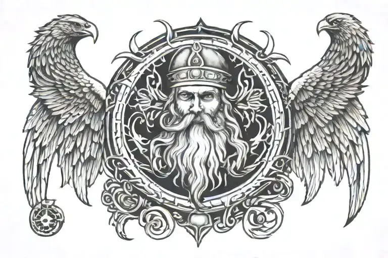 Norse god Odin tattoo design idea