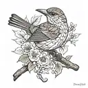 Fig bird tattoo design idea