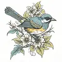 Fig bird tattoo design idea