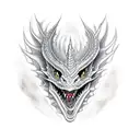 dragon face from the side and mouth open tattoo design idea