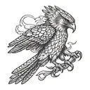 attacking falcon tattoo design idea