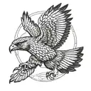 attacking falcon tattoo design idea