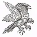 attacking falcon tattoo design idea