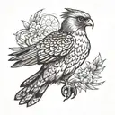 attacking falcon tattoo design idea