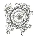 sic parvis magna writing with waves  tattoo design idea