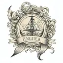 sic parvis magna writing with waves  tattoo design idea