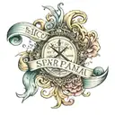 sic parvis magna writing with waves  tattoo design idea